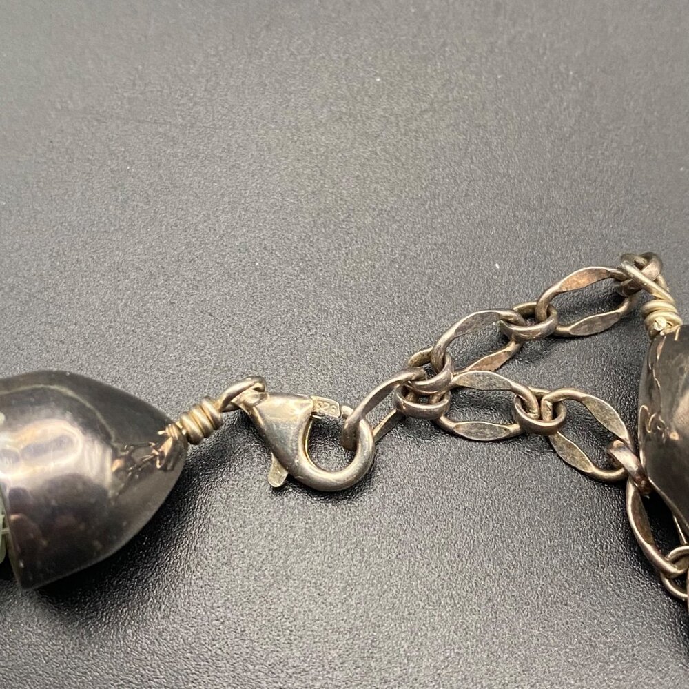 Jay King DRT Aquamarine Turquoise Chip 925 Silver Necklace  Vintage 21+3 - Picture 7 of 10